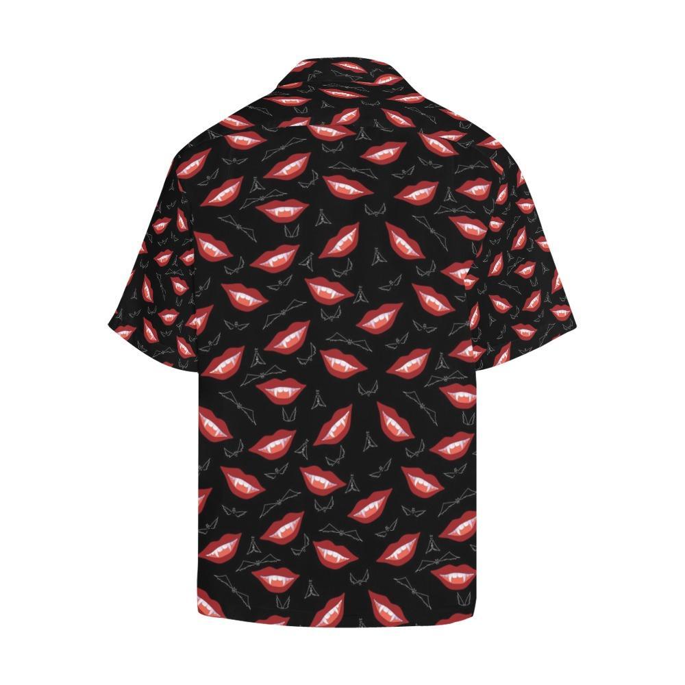 Vampire Lips Print Design Hawaiian Shirt