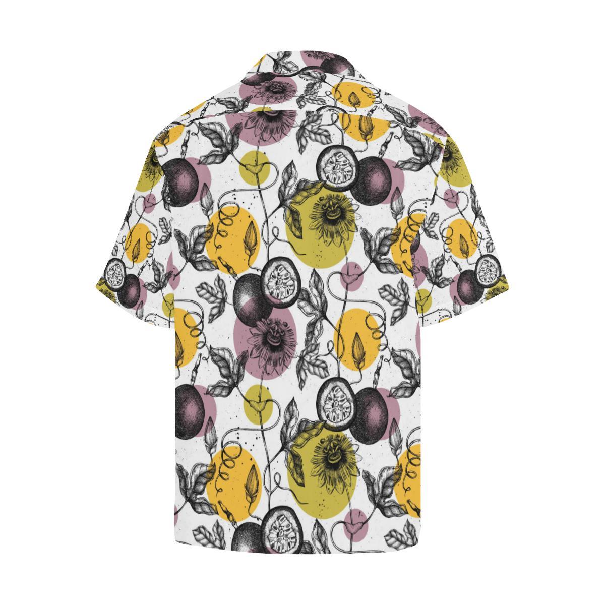 Passion Fruit Pattern Background Mens All Over Print Hawaiian Shirt