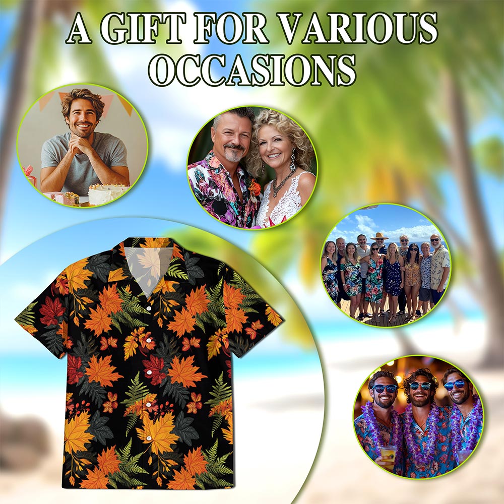 Happy Thanksgiving Hawaiian Shirt for Men, Button Down Aloha Shirt - Azhawaiian