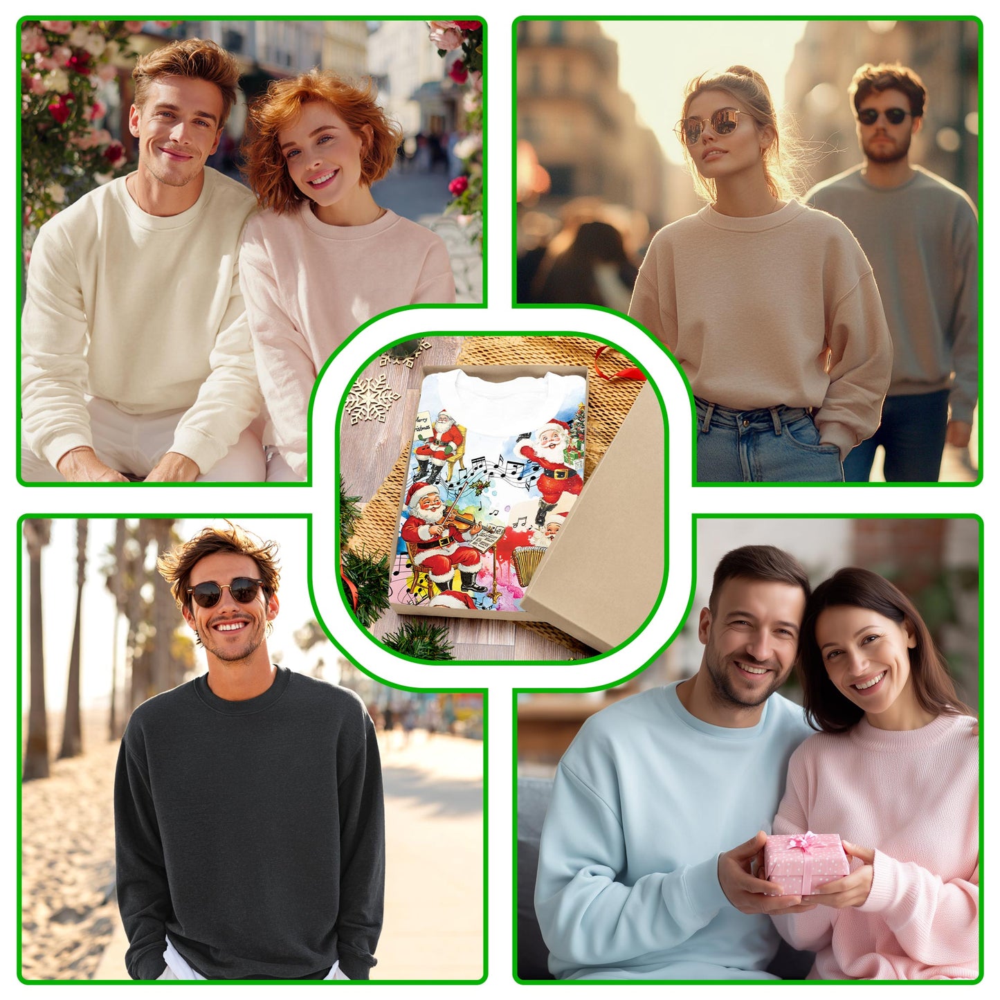 Christmas Music Santa Sweatshirt – Christmas 3D All Over Print Design
