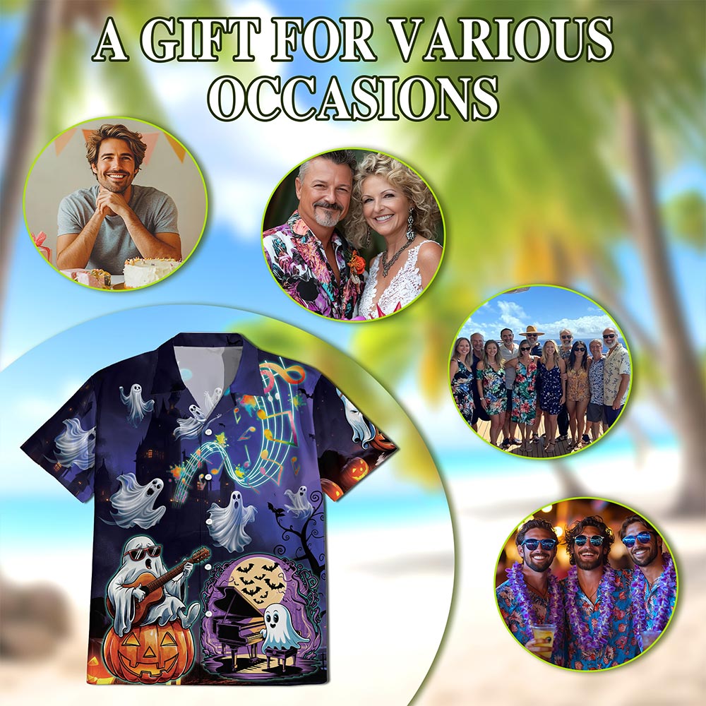 Music Night Hawaiian Shirt for Men, Button Down Aloha Shirt - Azhawaiian