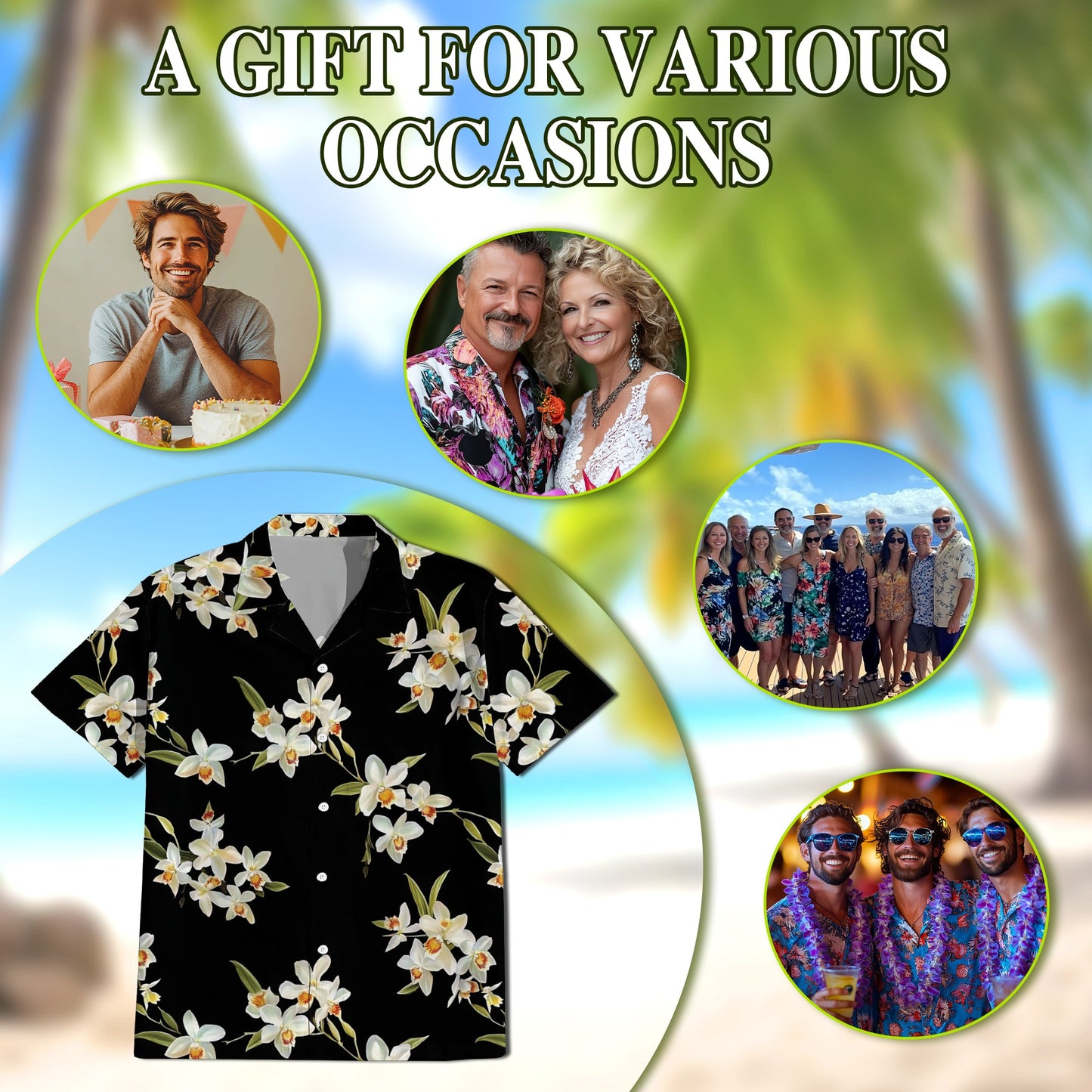 Orchid Hawaiian Shirt for Men, Button Down Aloha Shirt - Azhawaiian