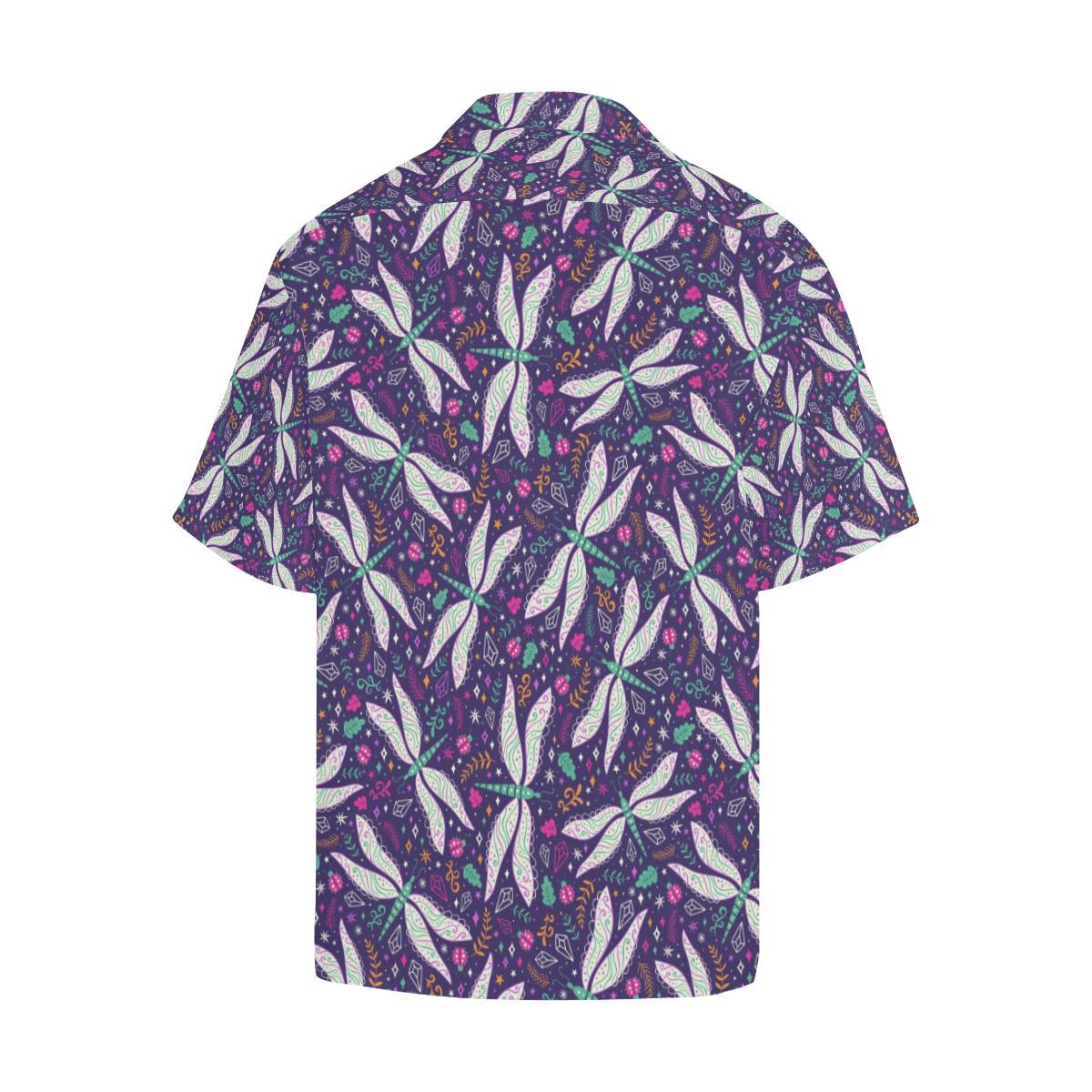 Cute Dragonfly Pattern Mens All Over Print Hawaiian Shirt