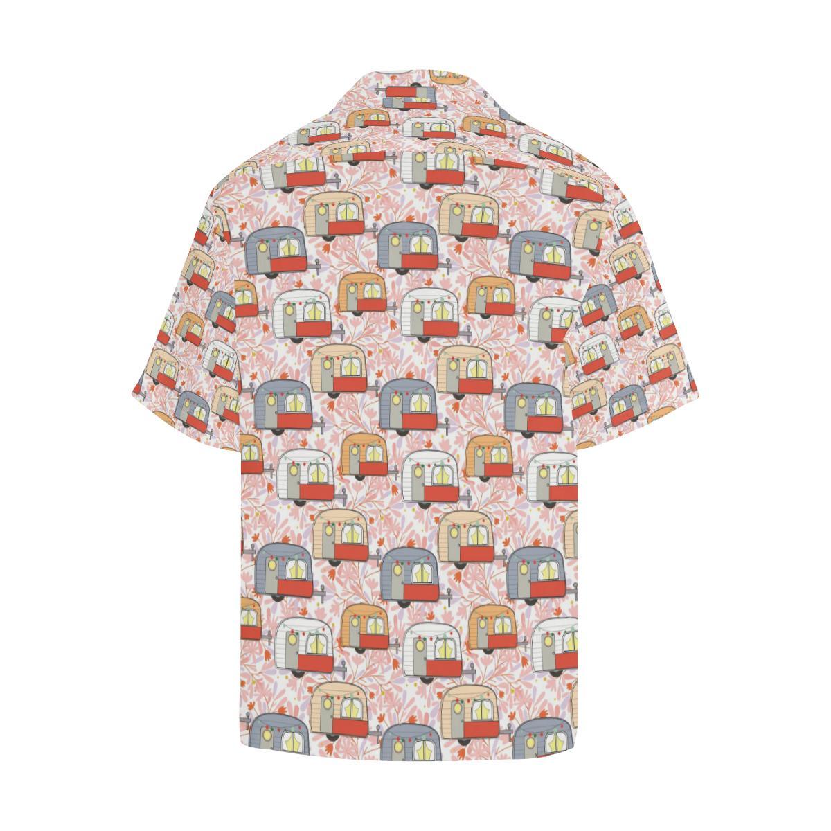 Camper Van Pattern Print Design 01 Mens All Over Hawaiian Shirt