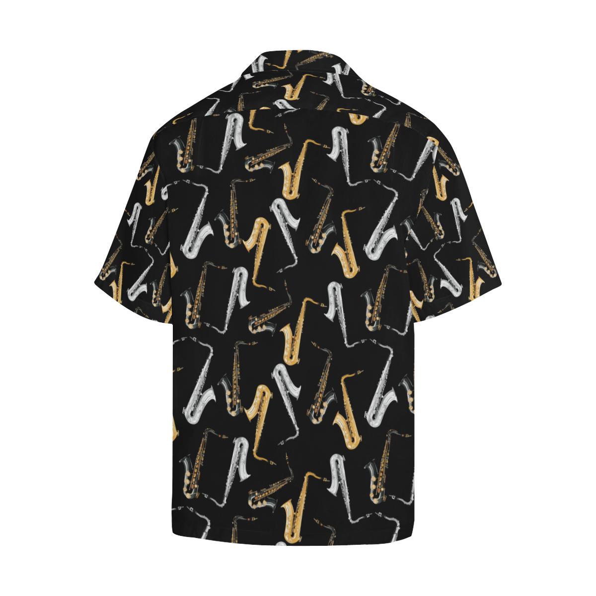 Saxophone Design Pattern Mens All Over Print Hawaiian Shirt