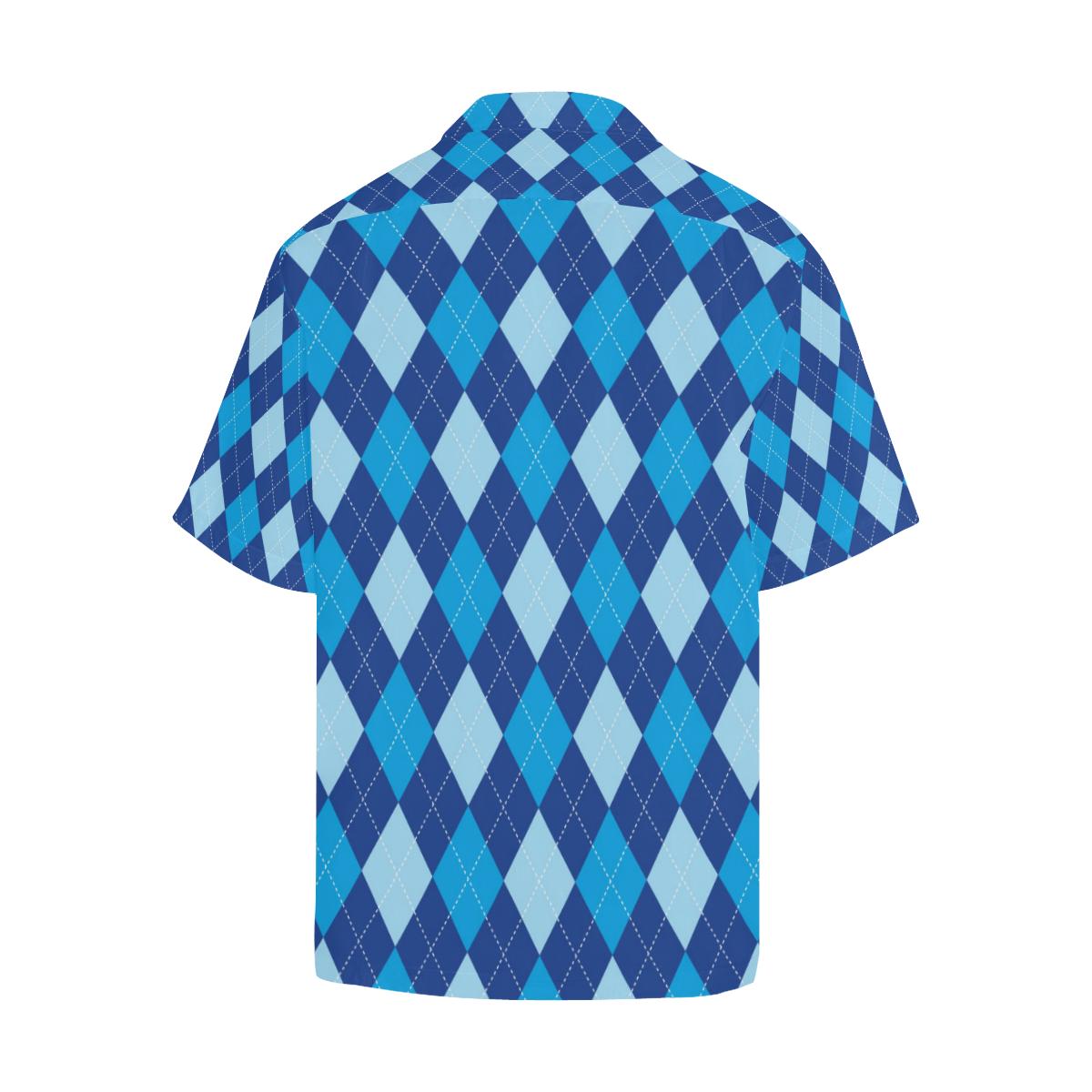 Argyle Blue Pattern Print Design Hawaiian Shirt