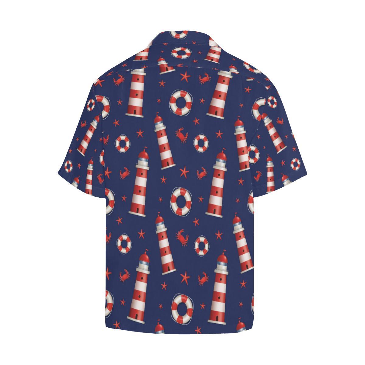 Nautical Pattern Print Design A Hawaiian Shirt