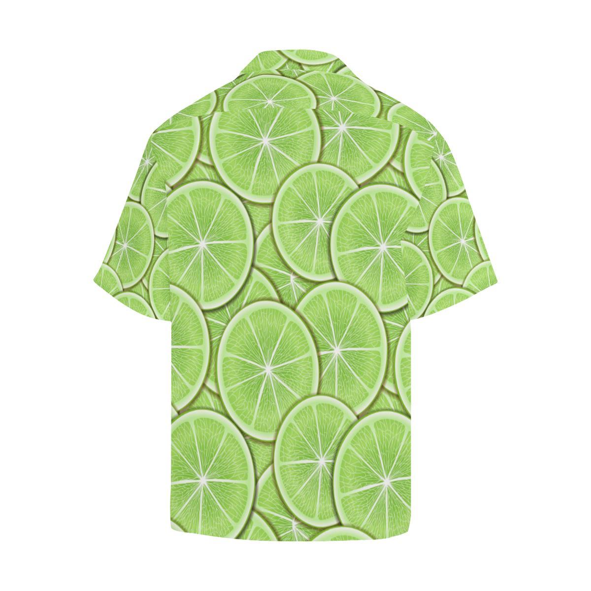 Sliced Lime Pattern Mens All Over Print Hawaiian Shirt
