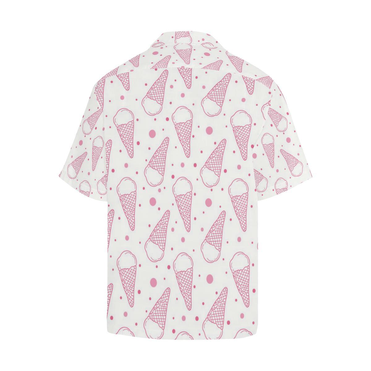 Hand Drawn Ice Cream Pattern Mens All Over Print Hawaiian Shirt