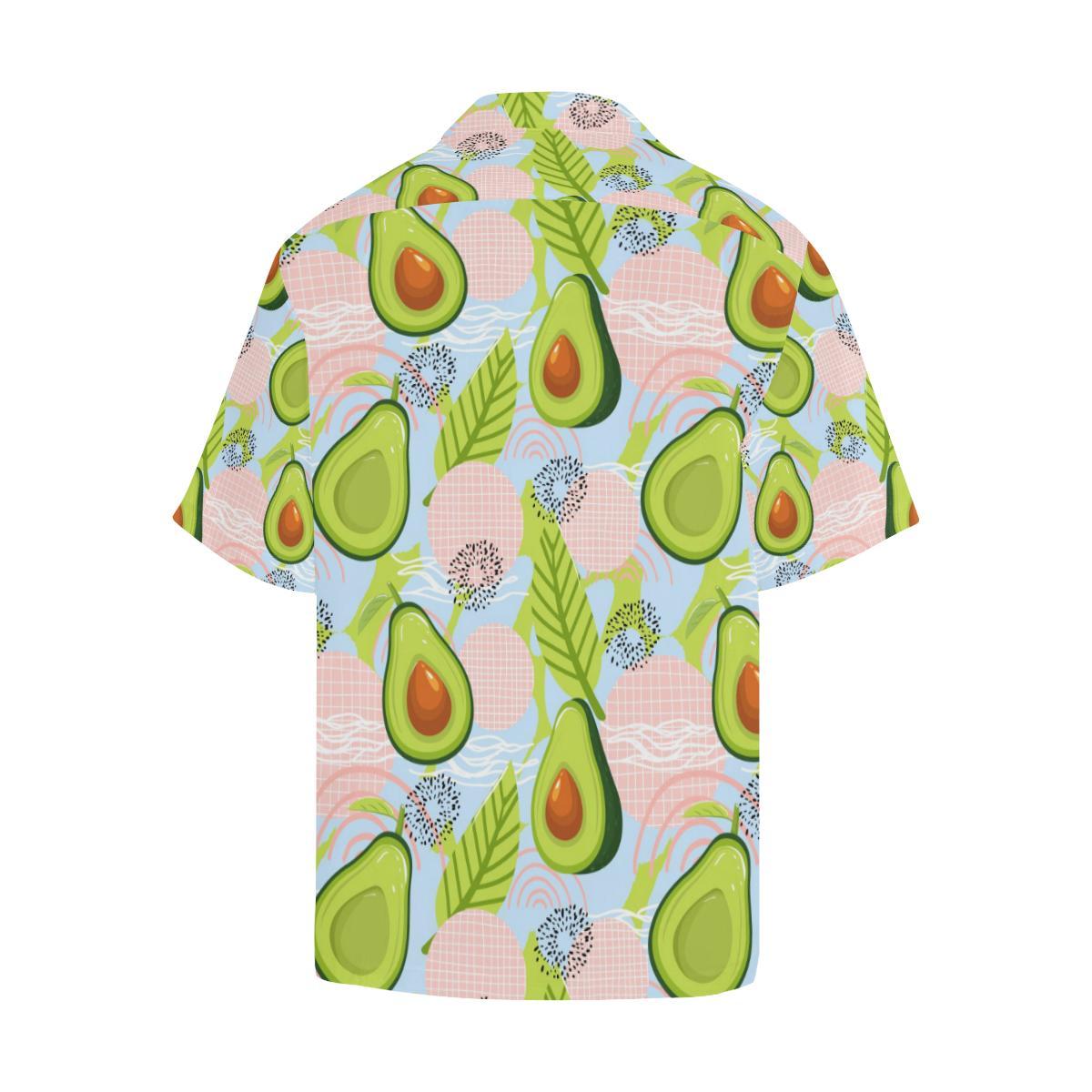 Avocado Pattern Theme Mens All Over Print Hawaiian Shirt
