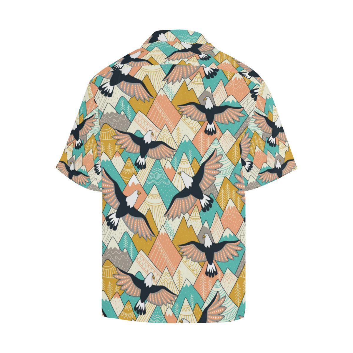 Eagle Pattern Print Design 02 Mens All Over Hawaiian Shirt