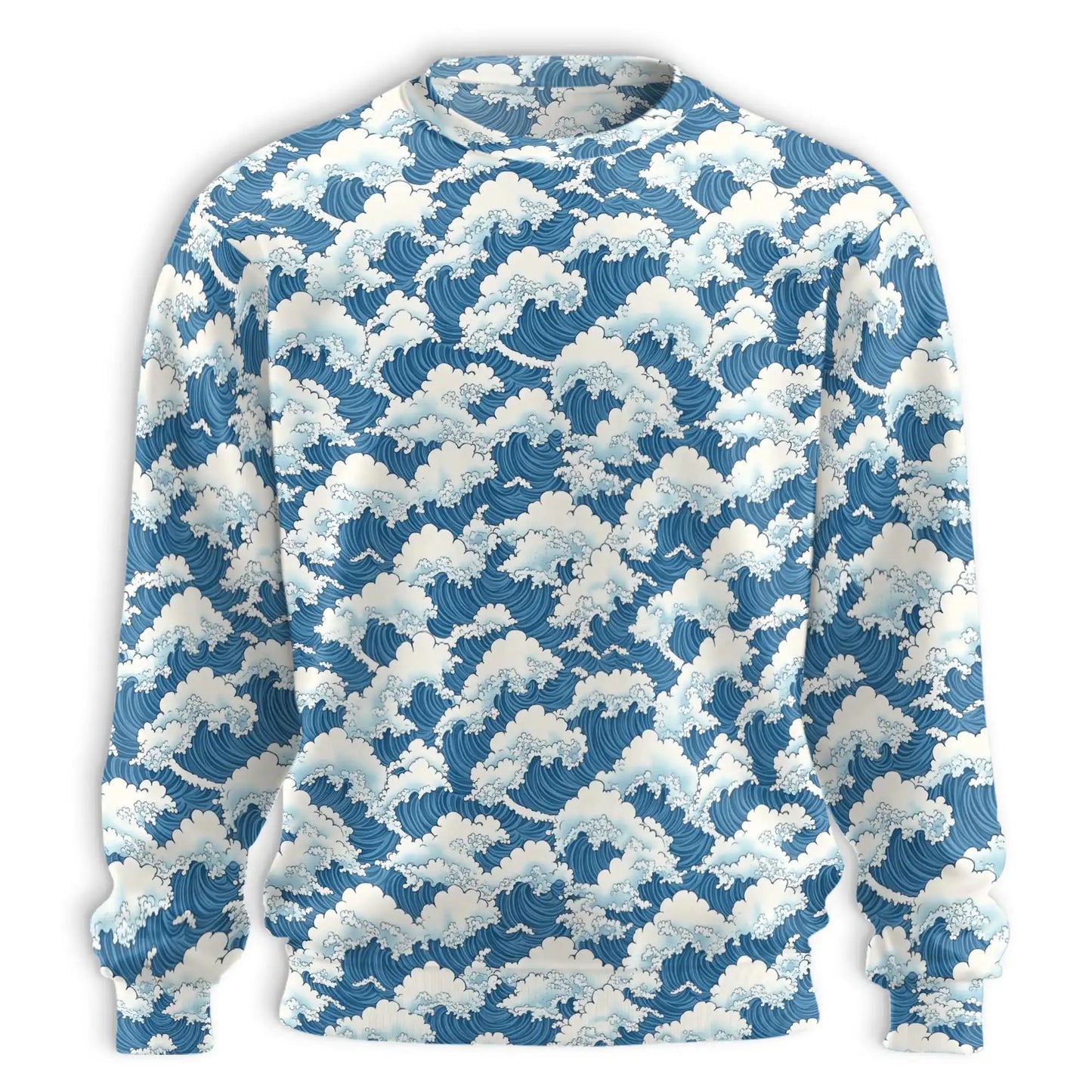 Japanese Wave Style Sweatshirt – Colorful Graphic 3D All Over Print Design