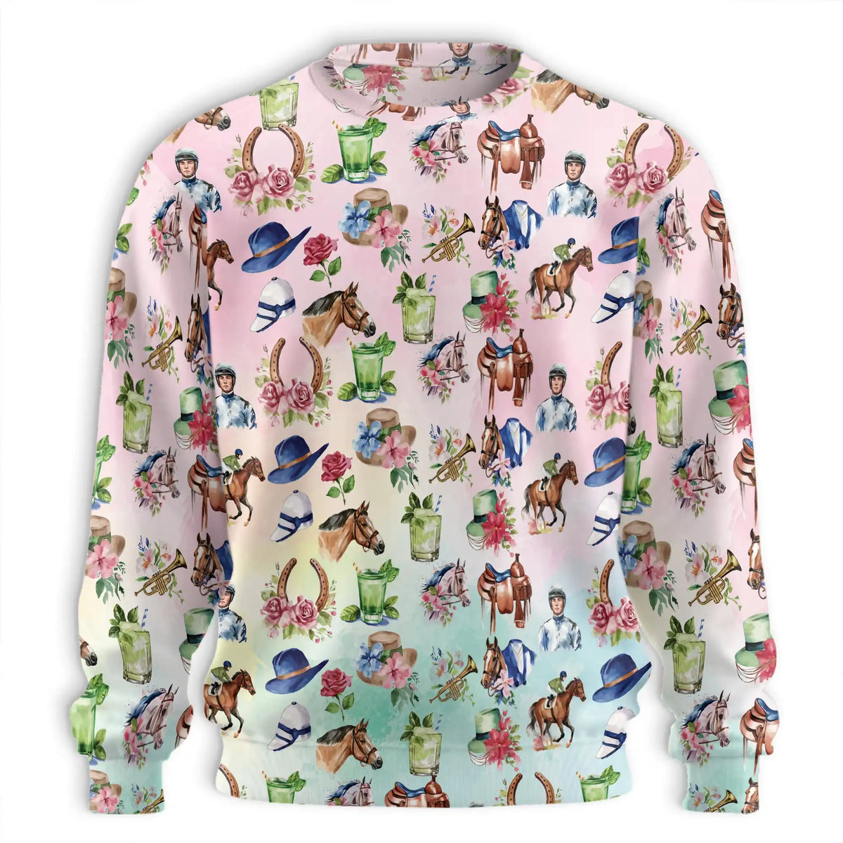 Horse Racing Sweatshirt – Colorful Graphic 3D All Over Print Design