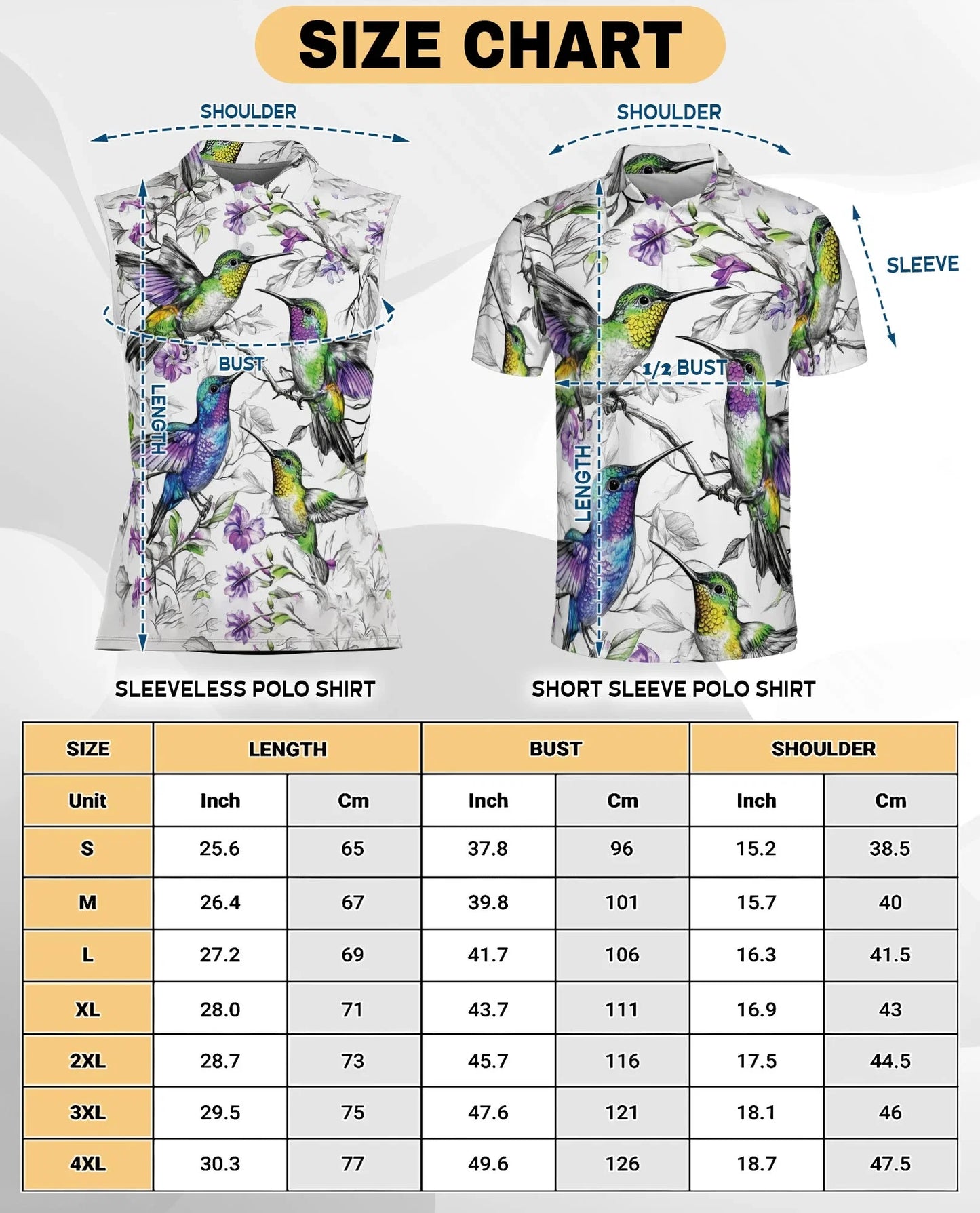 Vintage Hummingbirds Sleeveless Polo Shirt for Women | Azhawaiian