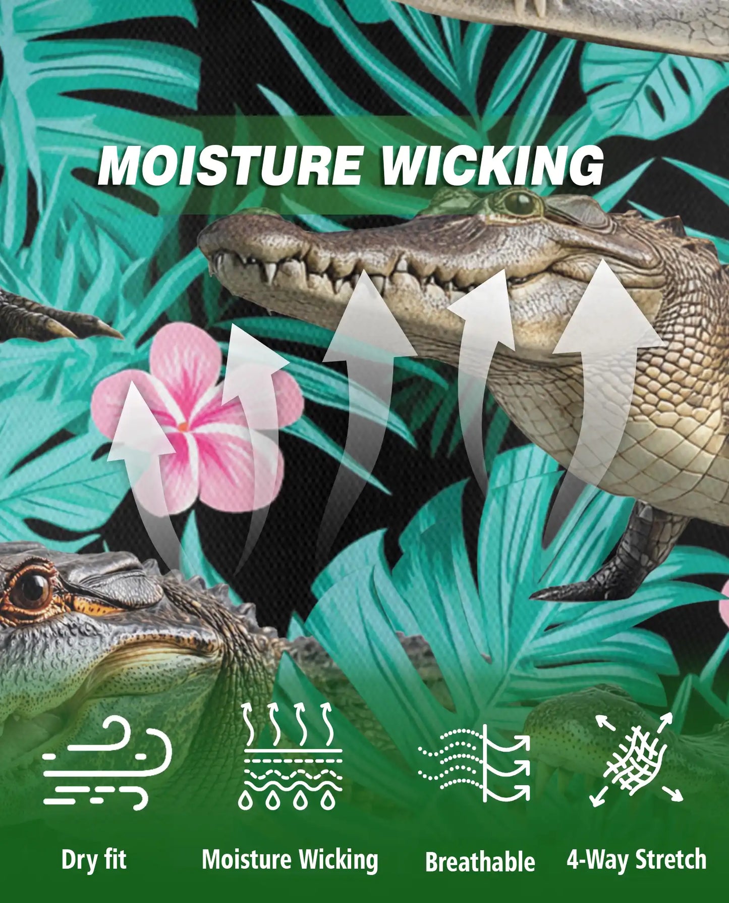 Alligator Tropical Hawaiian Polo Shirt for Men | Azhawaiian