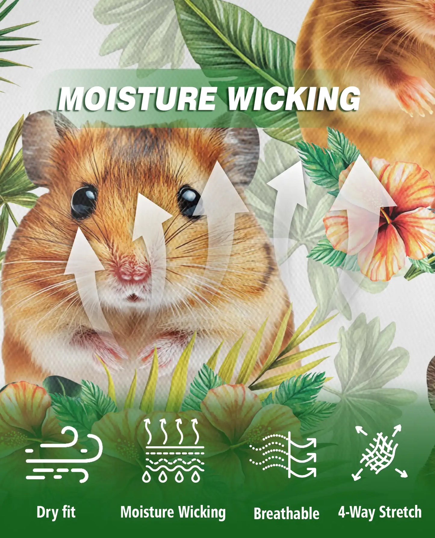 Hamster Polo Shirt, Tropical Hibiscus Pet Print | Azhawaiian