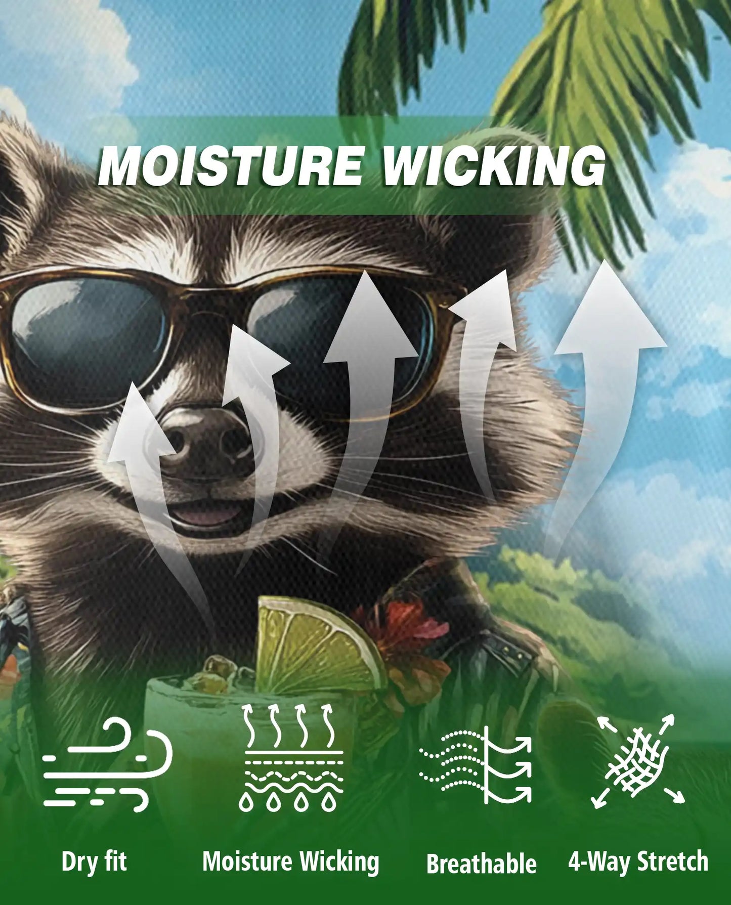 Raccoon Hawaiian Polo Shirt, Funny Tropical Style | Azhawaiian