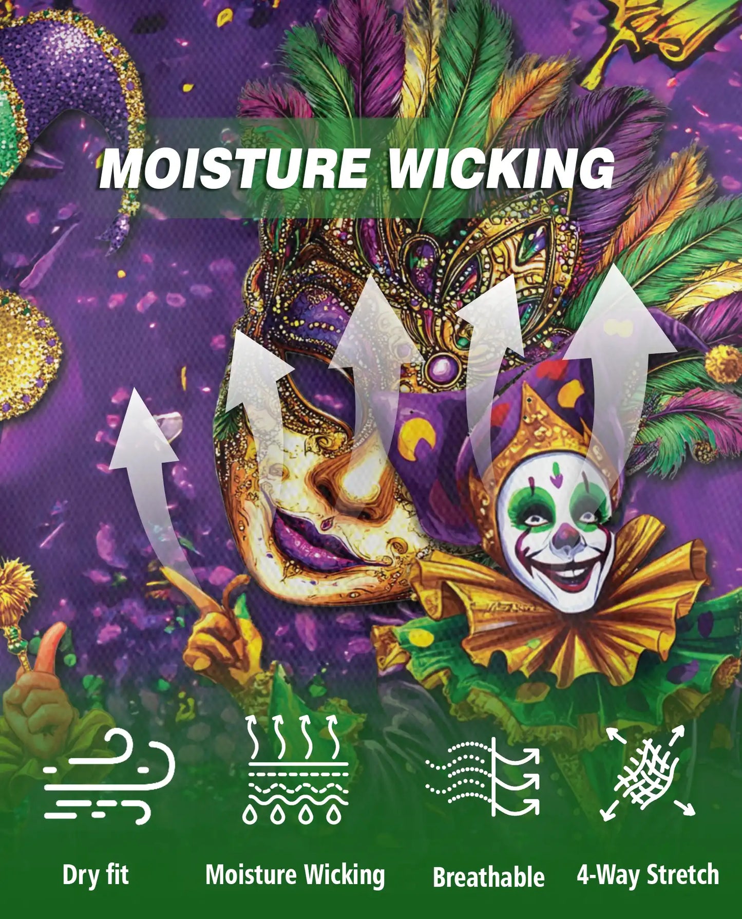 Mardi Gras Jester Hawaiian Polo Shirt | Azhawaiian