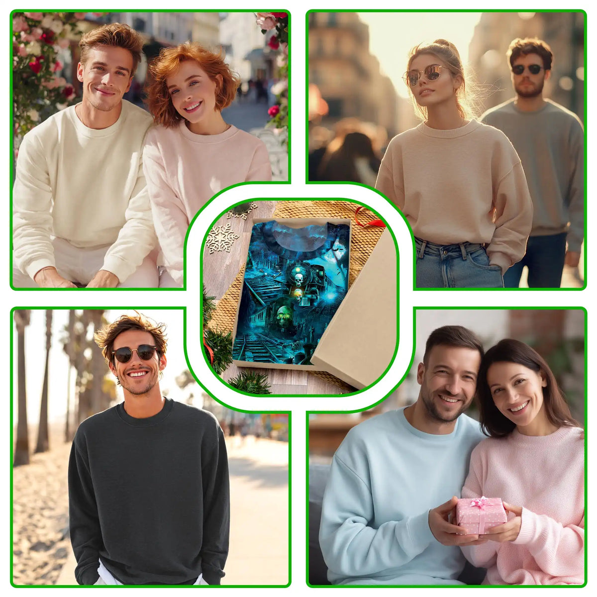Ghost Train Sweatshirt – Colorful Graphic 3D All Over Print Design
