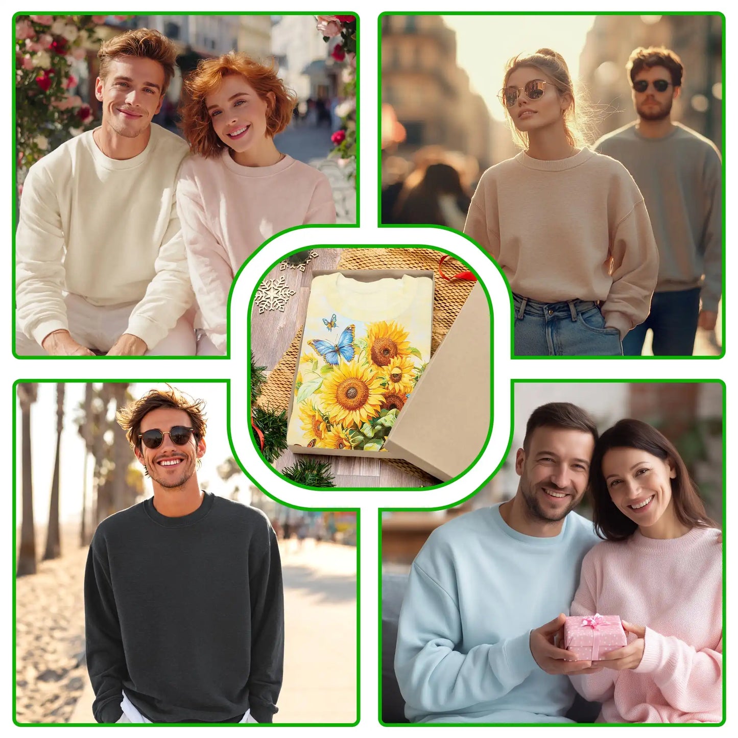 Sunflower Butterfly Sweatshirt – Colorful Graphic 3D All Over Print Design
