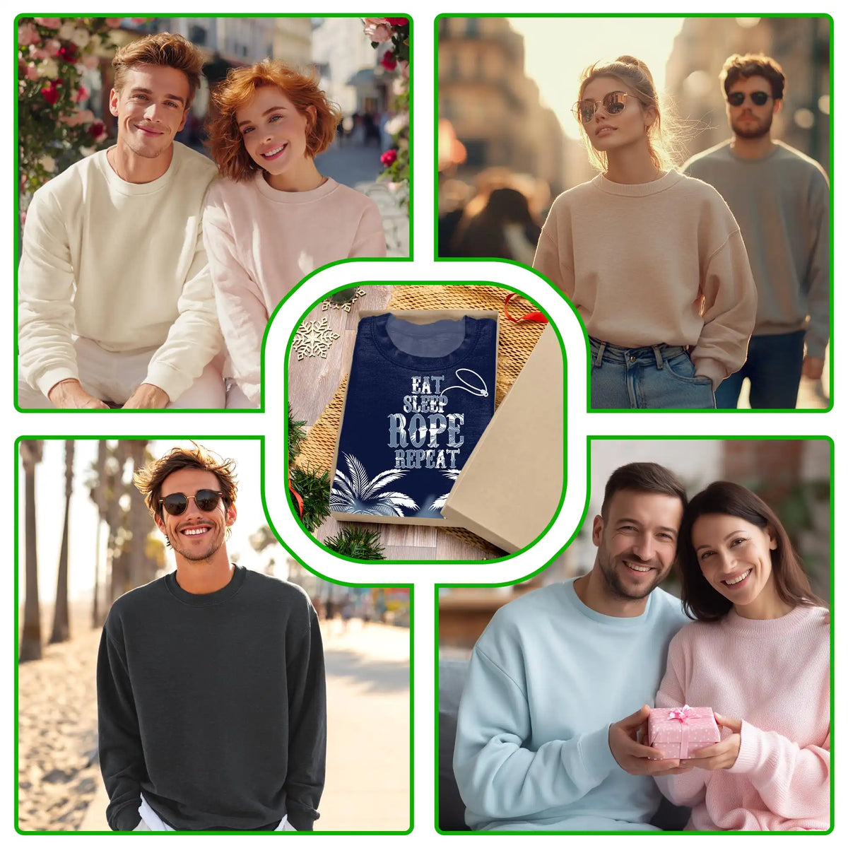 Eat Sleep Rope Repeat Sweatshirt – Colorful Graphic 3D All Over Print Design
