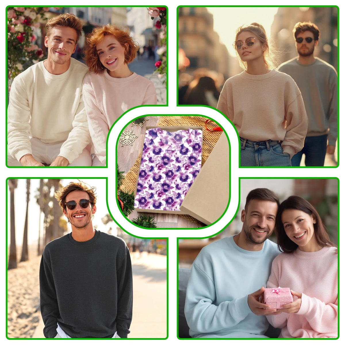 Purple Orchid Flower Pattern Sweatshirt – Colorful Graphic 3D All Over Print Design