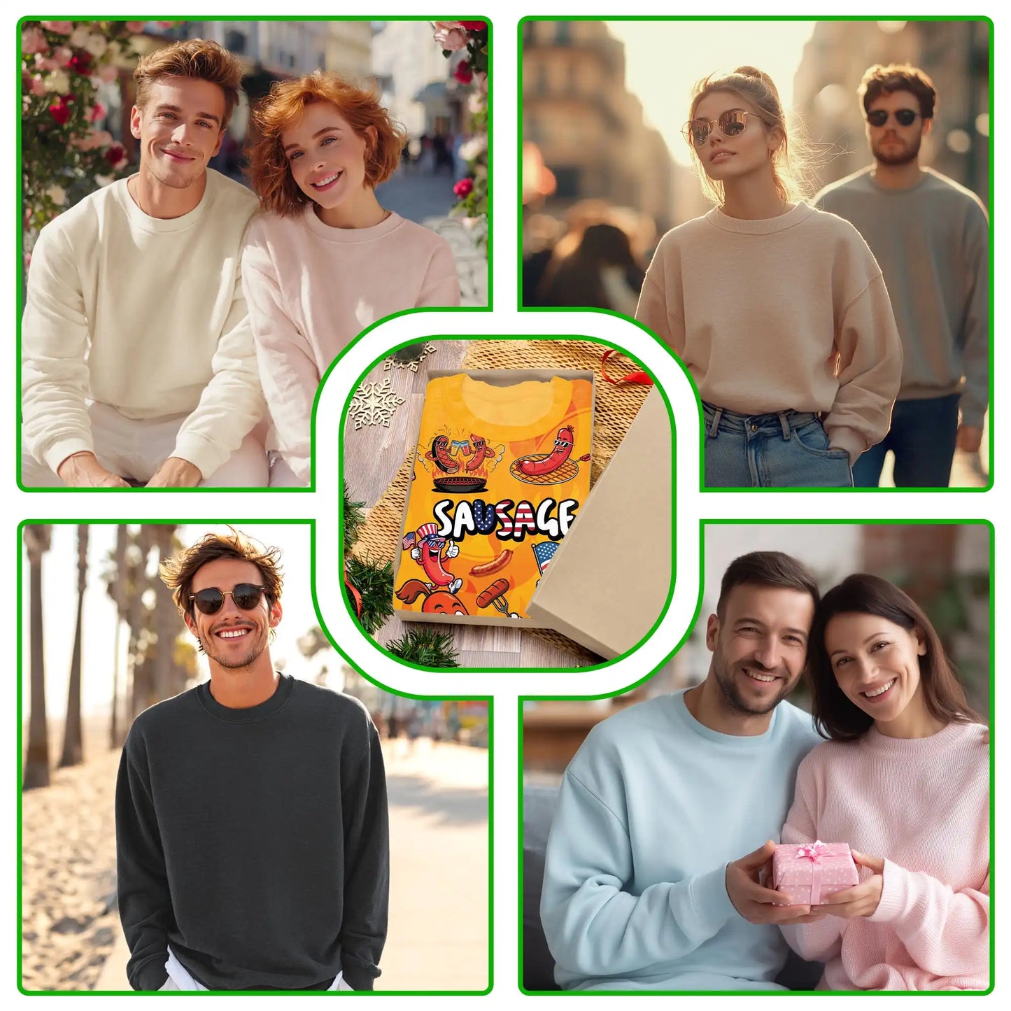 Funny Sausage Sweatshirt – Colorful Graphic 3D All Over Print Design
