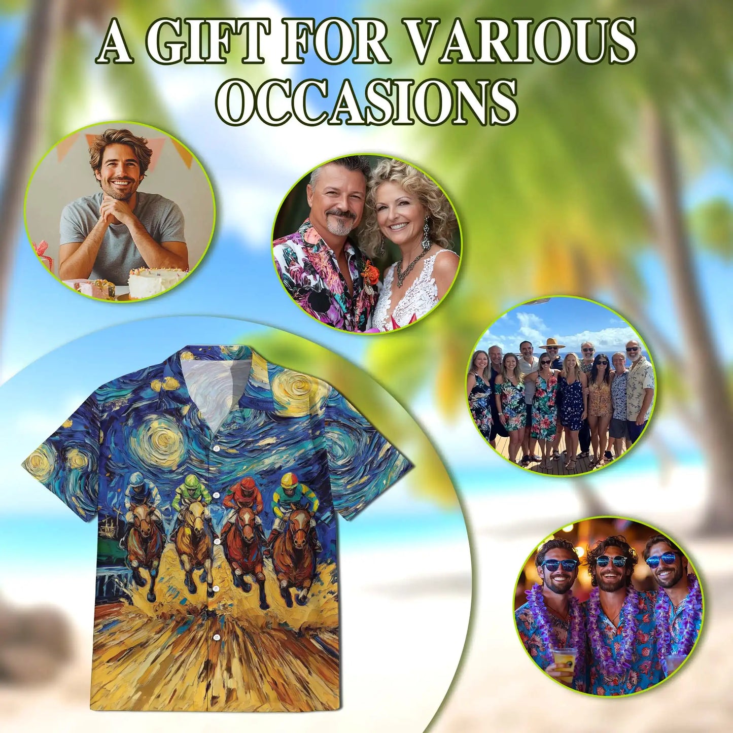 Horse Racing Art Hawaiian Shirt - Jockey Racing Impressionist Design | Azhawaiian