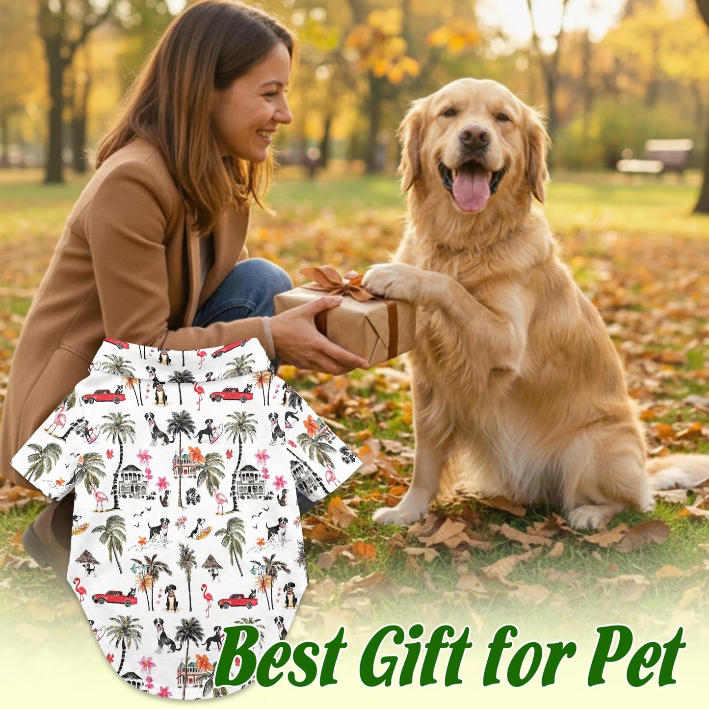 Coconut Rat Terrier Tree Flower Print Matching Dog Owner Hawaiian Shirts, Pet Aloha Shirt - Azhawaiian