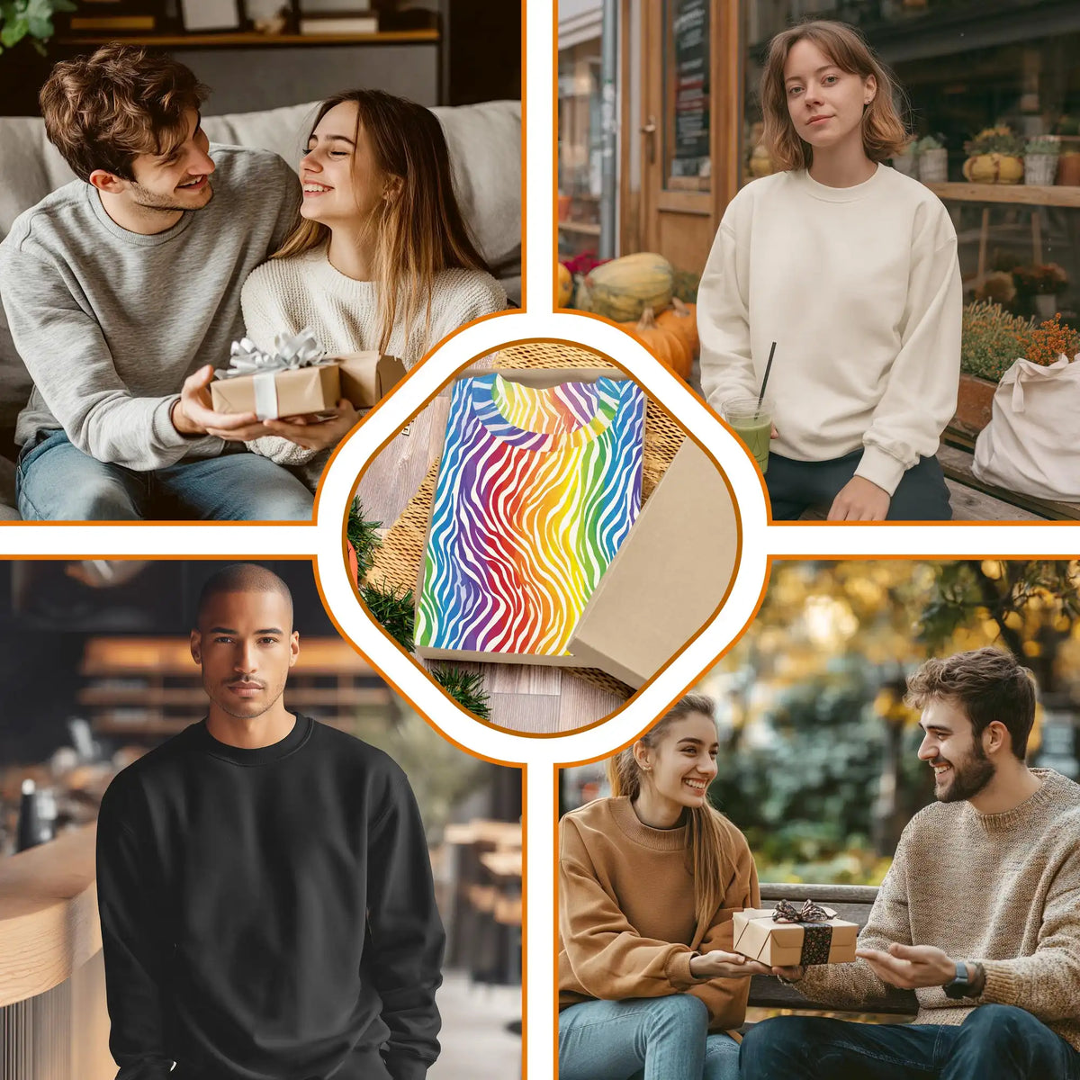 Rainbow Zebra Pattern Sweatshirt – Colorful Graphic 3D All Over Print Design