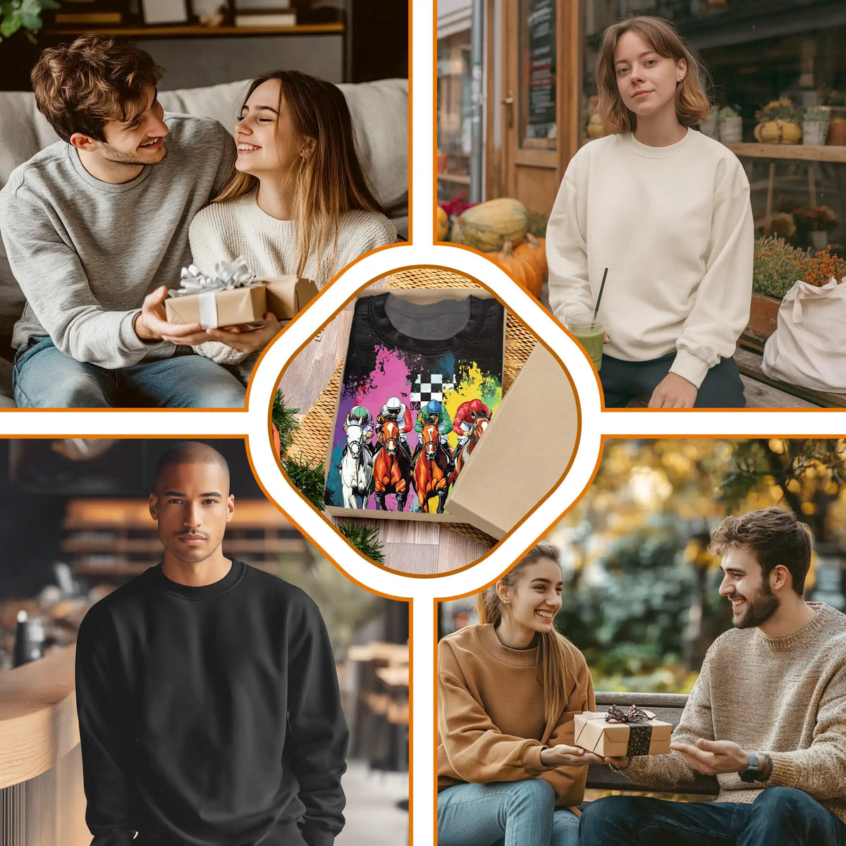 Colorful Horse Racing Sweatshirt – Colorful Graphic 3D All Over Print Design