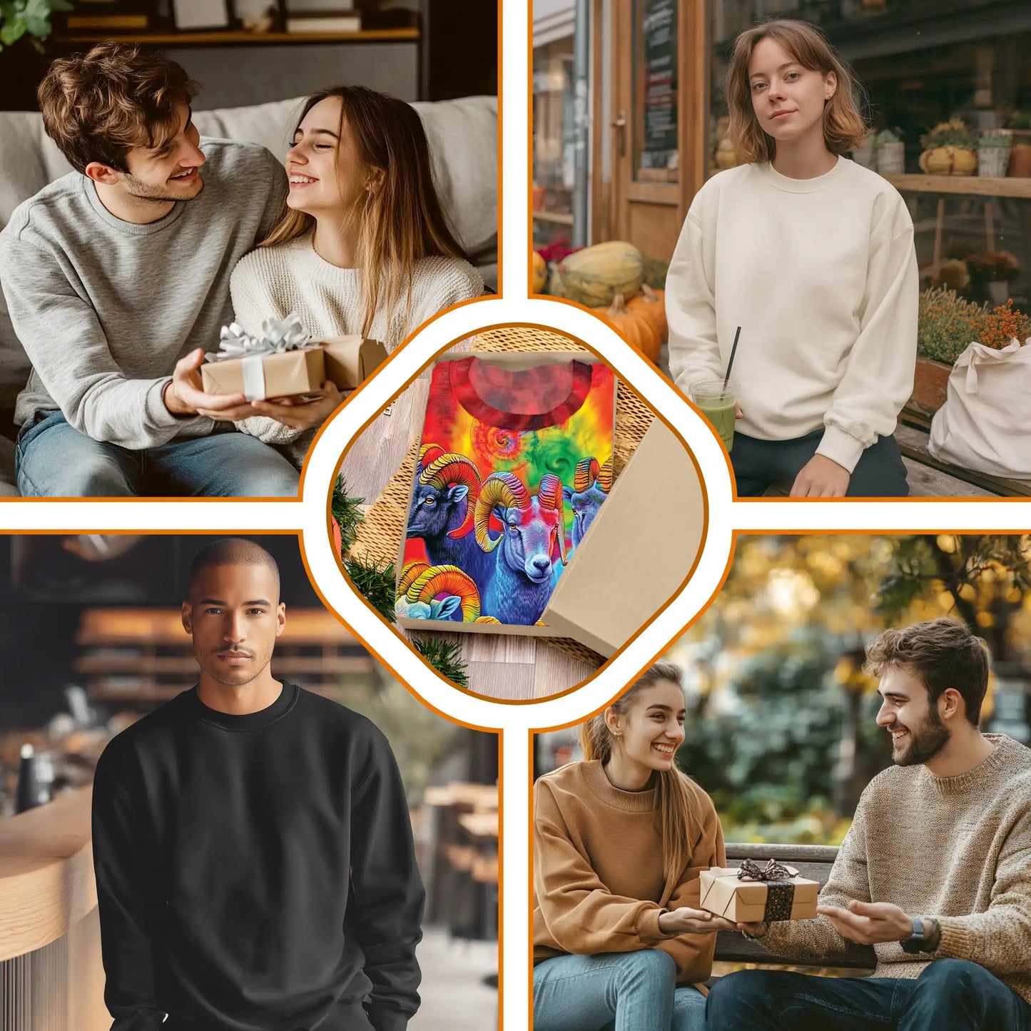 Colorful Bighorn Sheep Sweatshirt – Colorful Graphic 3D All Over Print Design