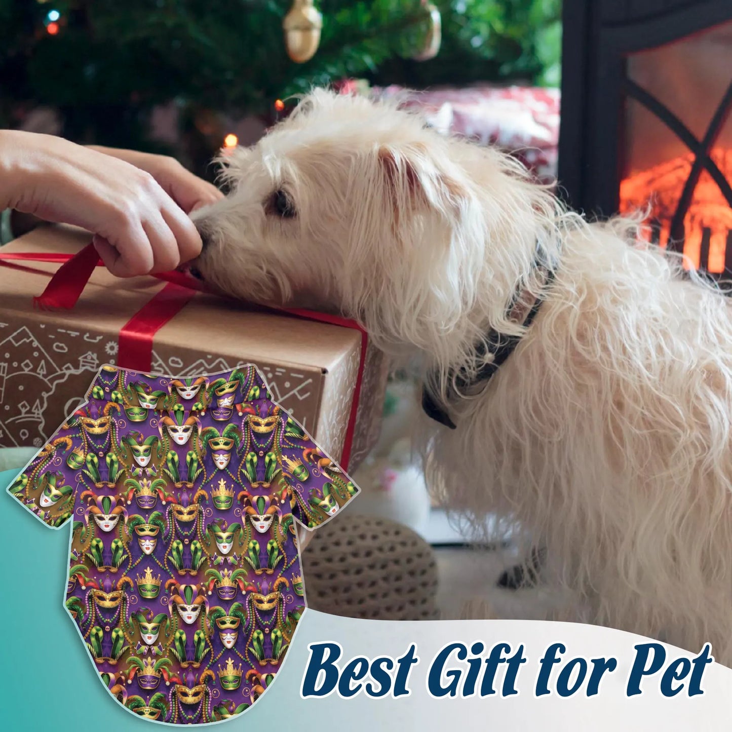 Happy Mardi Gras Tropical Beach Matching Dog Owner Hawaiian Shirts, Funny Pet Aloha Shirt for Beach Vacation - Azhawaiian