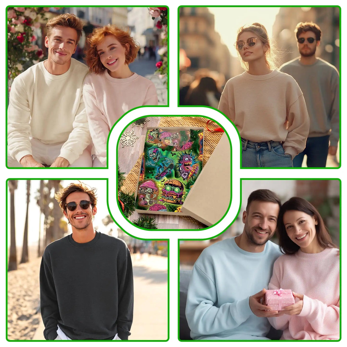 Zombie Sweatshirt – Colorful Graphic 3D All Over Print Design