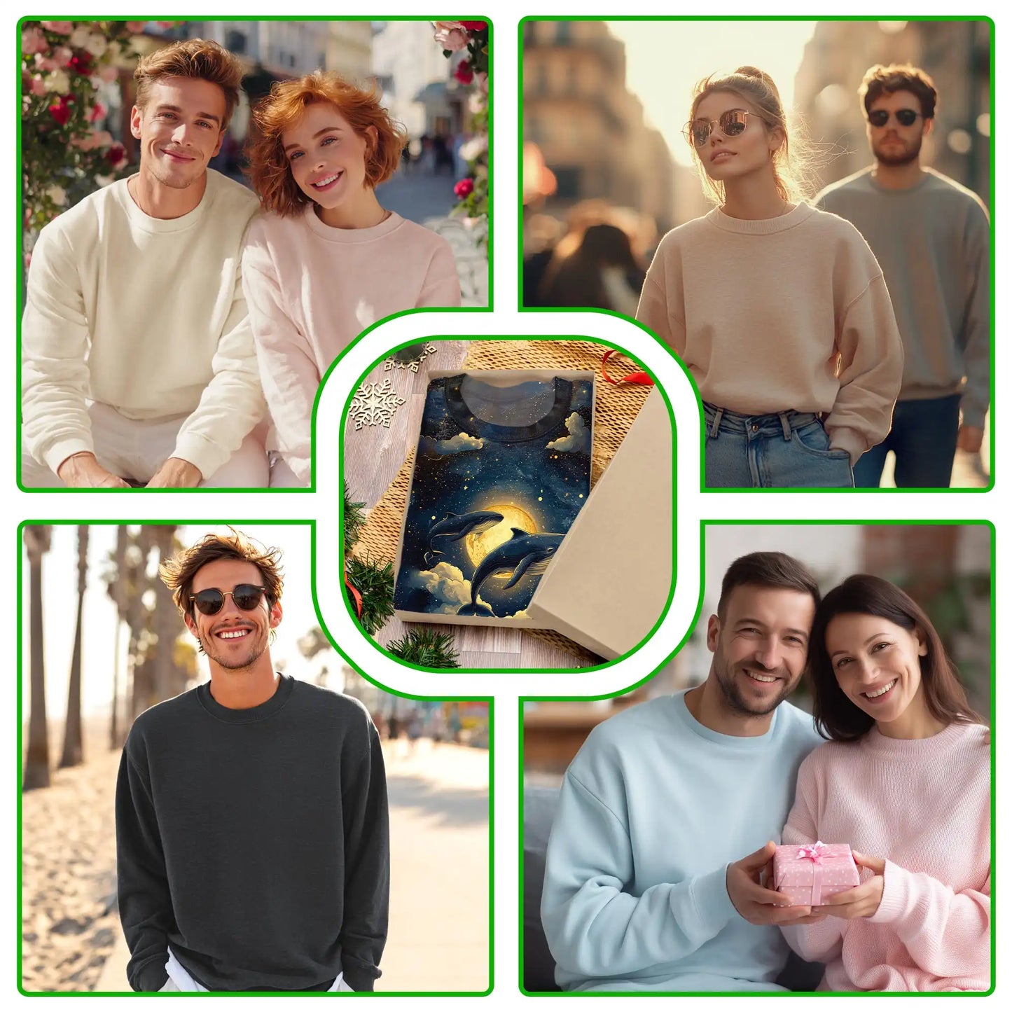 Midnight Whale Sweatshirt – Colorful Graphic 3D All Over Print Design