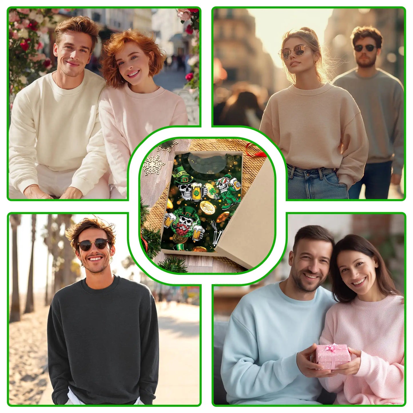 St Patrick’s Day Skull Beer Sweatshirt – Colorful Graphic 3D All Over Print Design