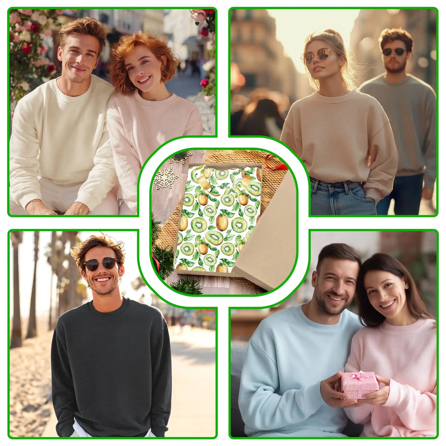 Kiwi Pattern Sweatshirt – Tropical 3D All Over Print Design