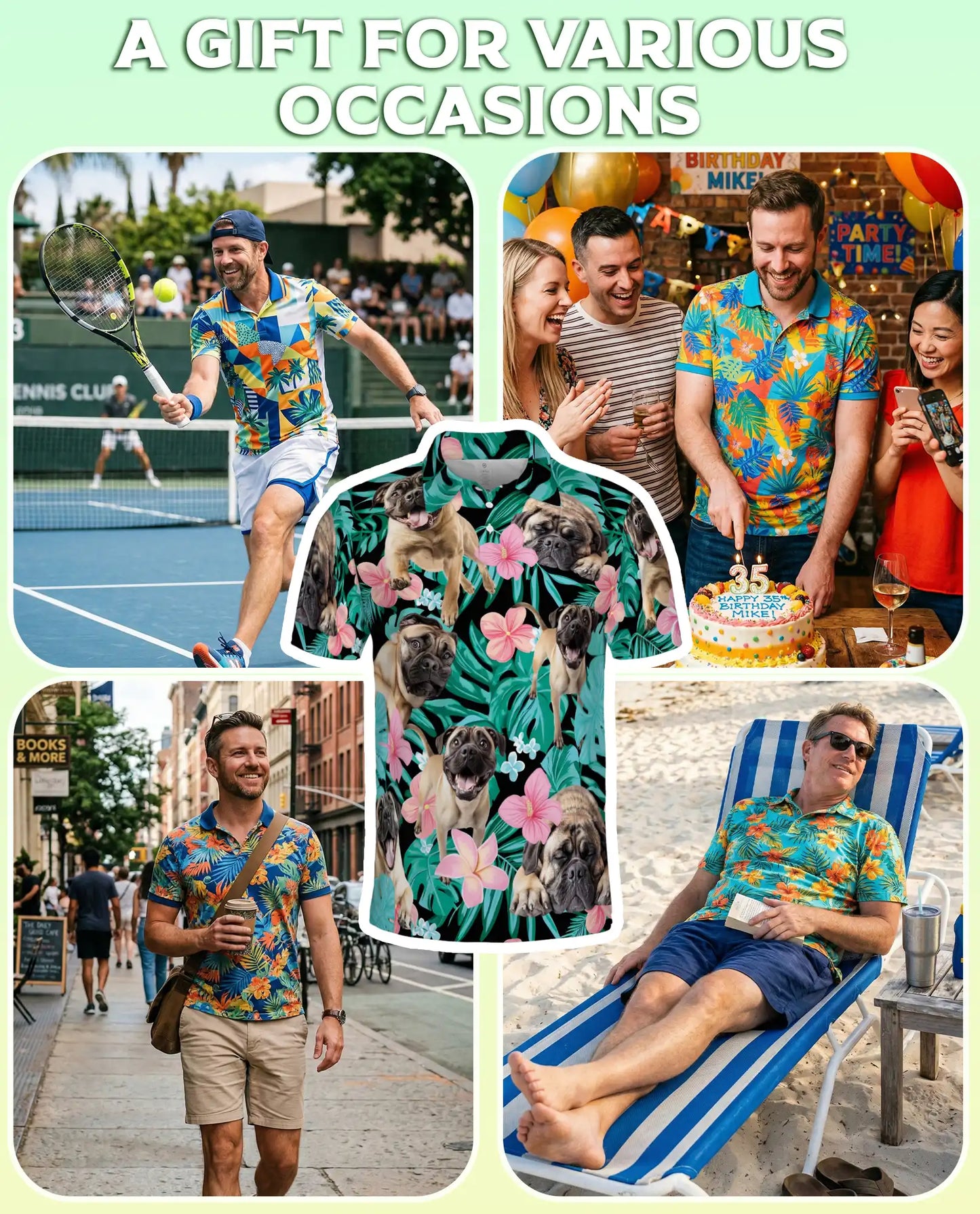 Pug Tropical Floral Polo Shirt | Azhawaiian