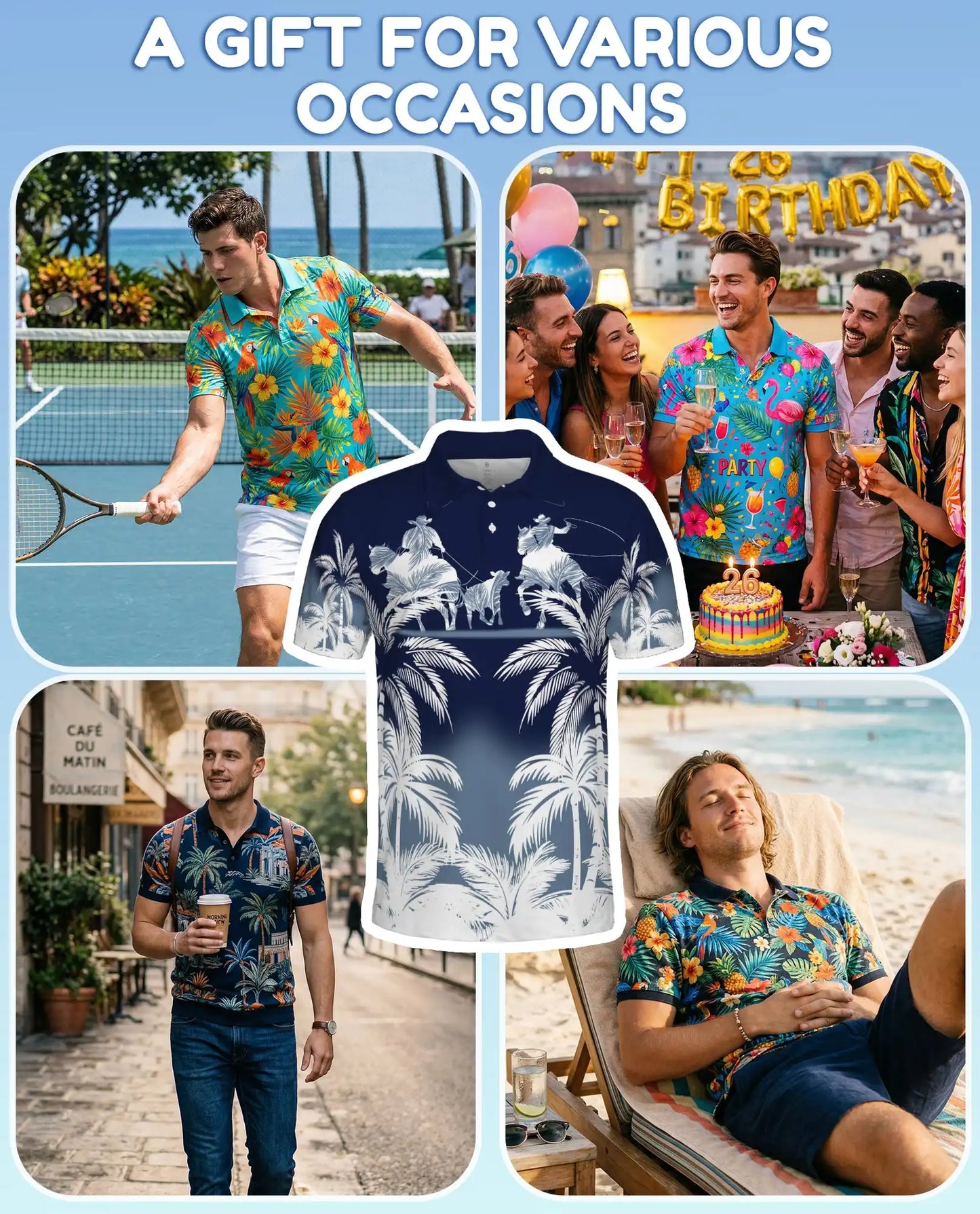 Cowboy Rodeo Polo Shirt - Tropical Western Ranch Style | Azhawaiian