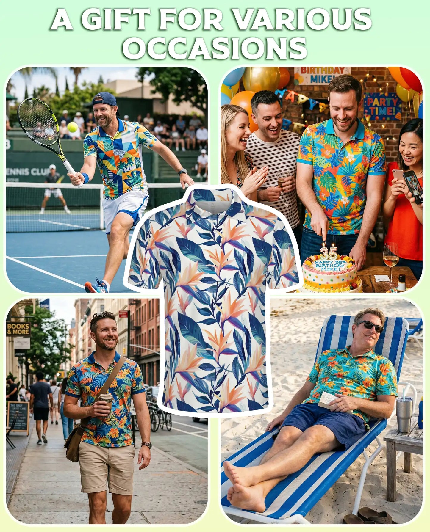 Bird of Paradise Polo Shirt, Tropical Floral Print | Azhawaiian