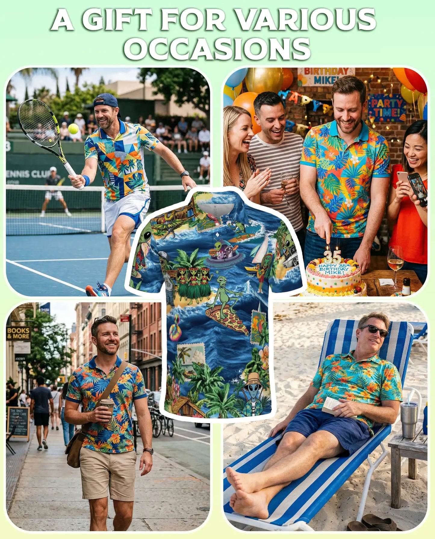 Alien Tropical Beach Polo Shirt | Azhawaiian