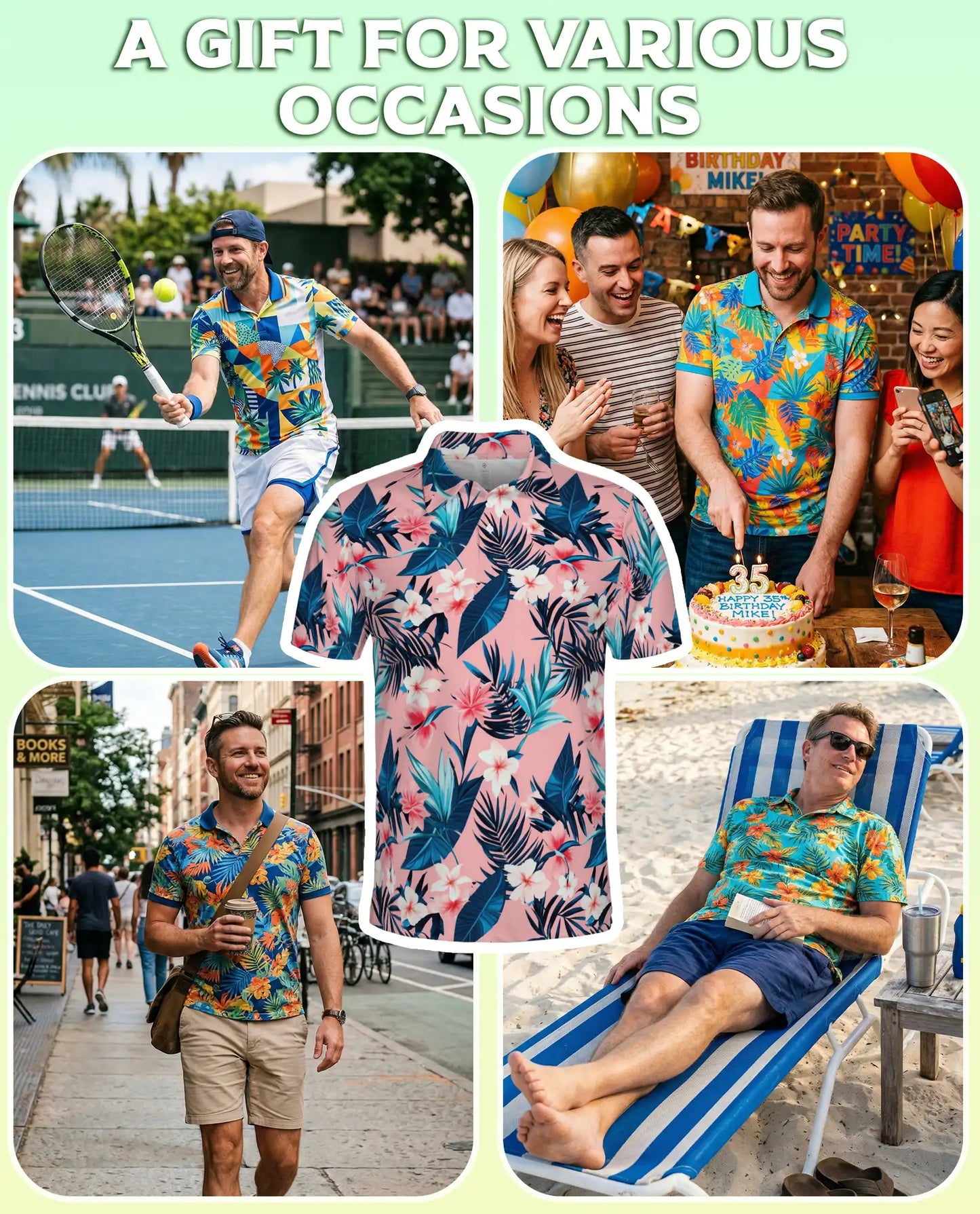 Tropical Floral Polo Shirt, Pink Island Print | Azhawaiian