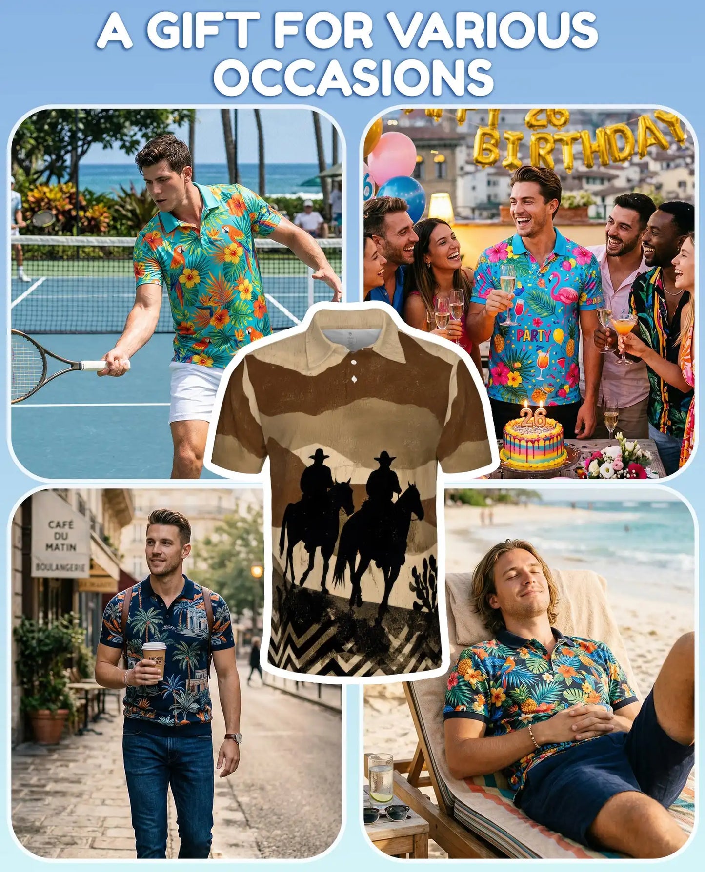 Western Cowboy Polo Shirt - Rustic Ranch Rider Style | Azhawaiian