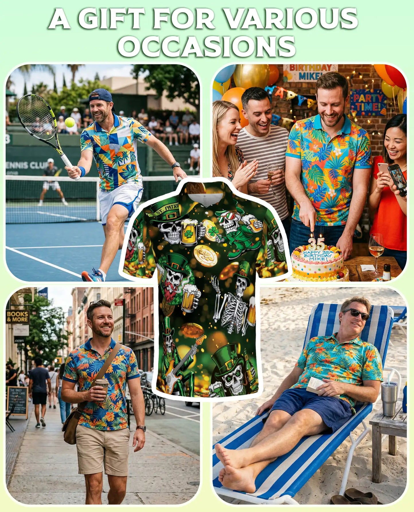 St. Patrick Skull Beer Polo Shirt | Azhawaiian