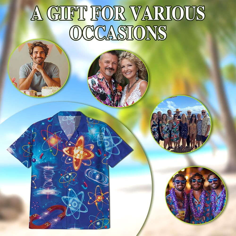 Amazing Physics Hawaiian Shirt for Men, Button Down Aloha Shirt - Azhawaiian