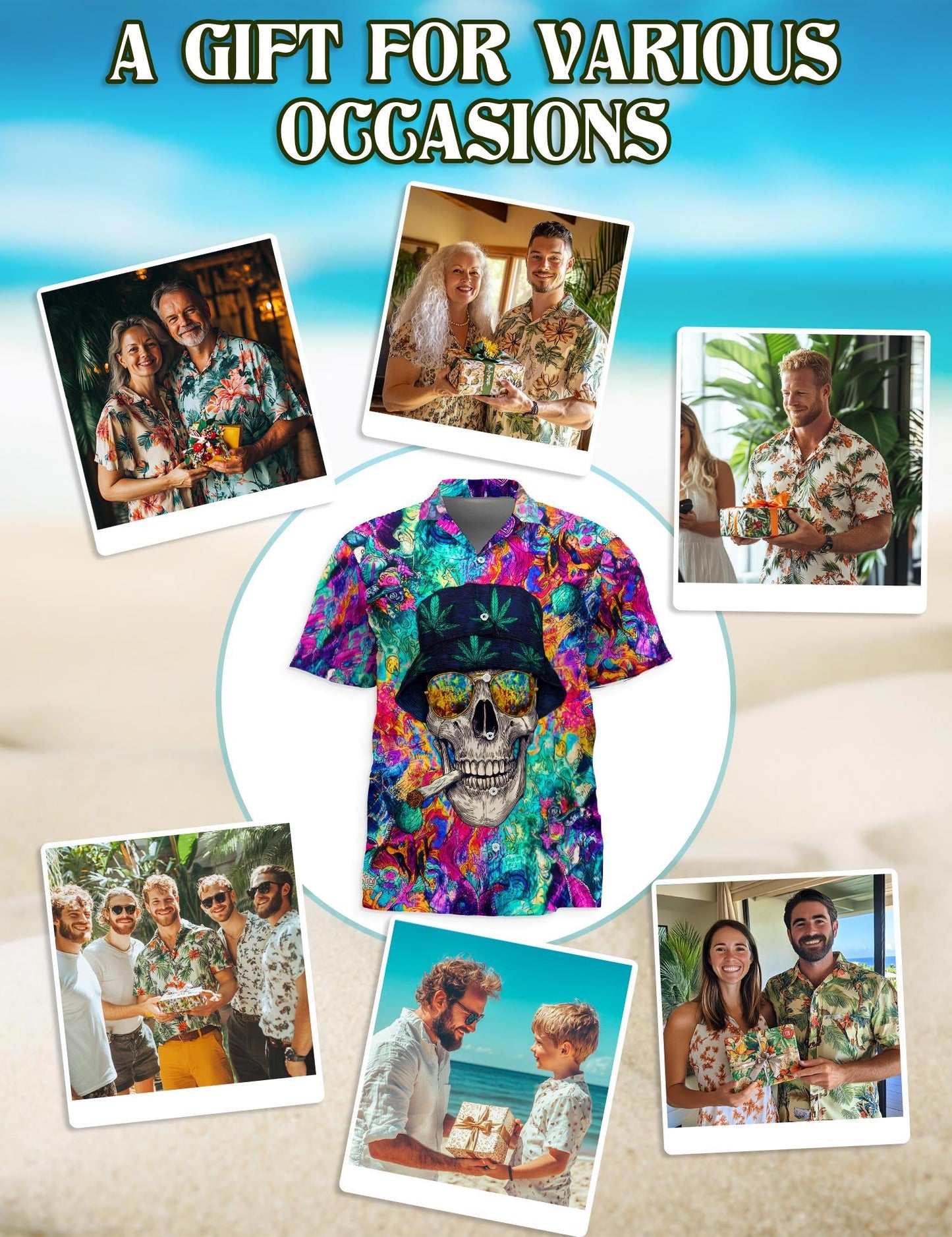 Amazing Skull Hawaiian Shirt for Men, Button Down Aloha Shirt - Azhawaiian