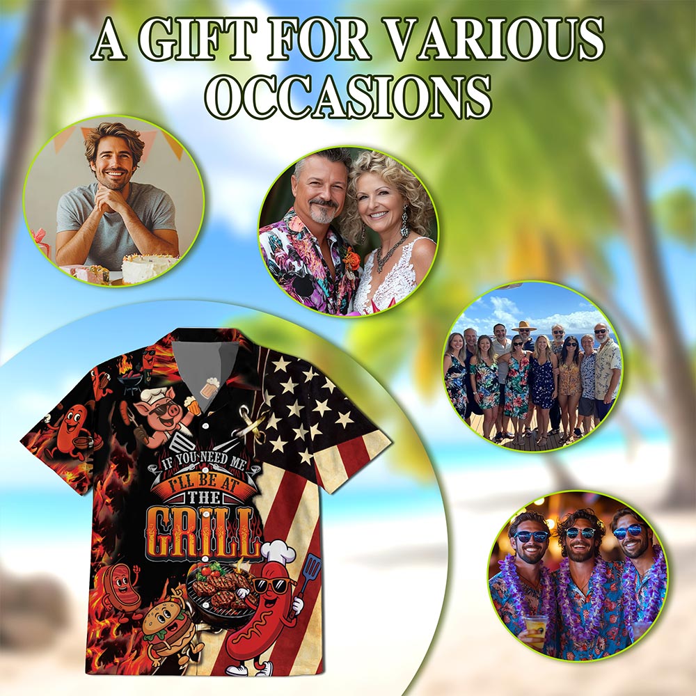 Barbecue I Will Be At The Grill Hawaiian Shirt for Men, Button Down Aloha Shirt - Azhawaiian