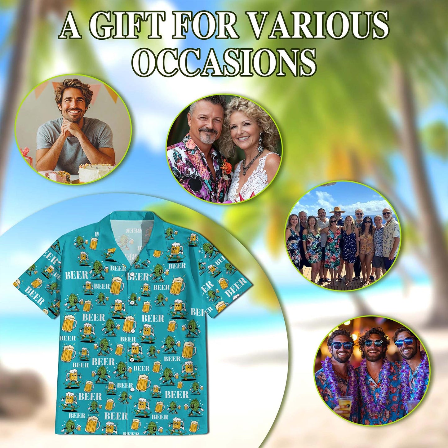 Beer Hops Hawaiian Shirt for Men, Button Down Aloha Shirt - Azhawaiian