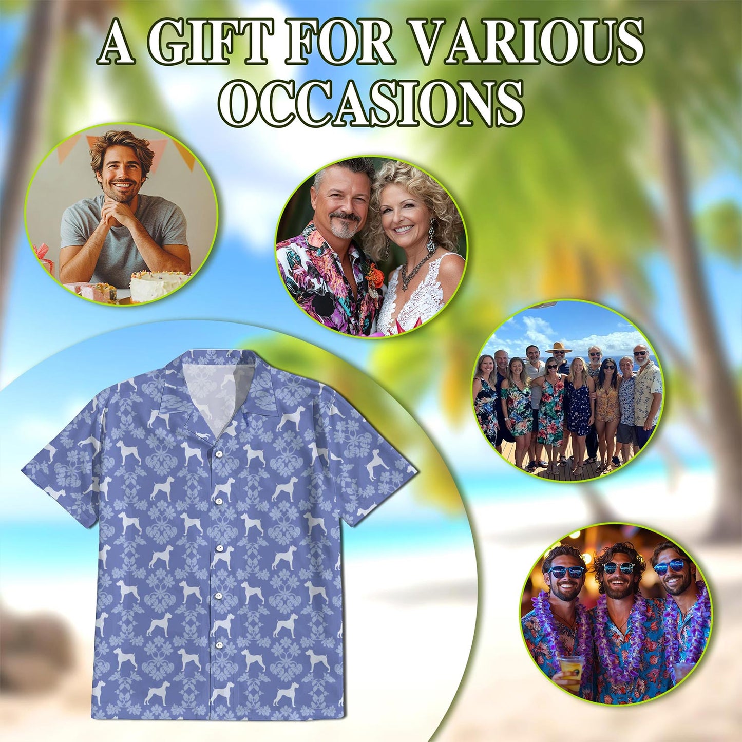 Boxer Dog Hawaiian Shirt for Men, Button Down Aloha Shirt - Azhawaiian