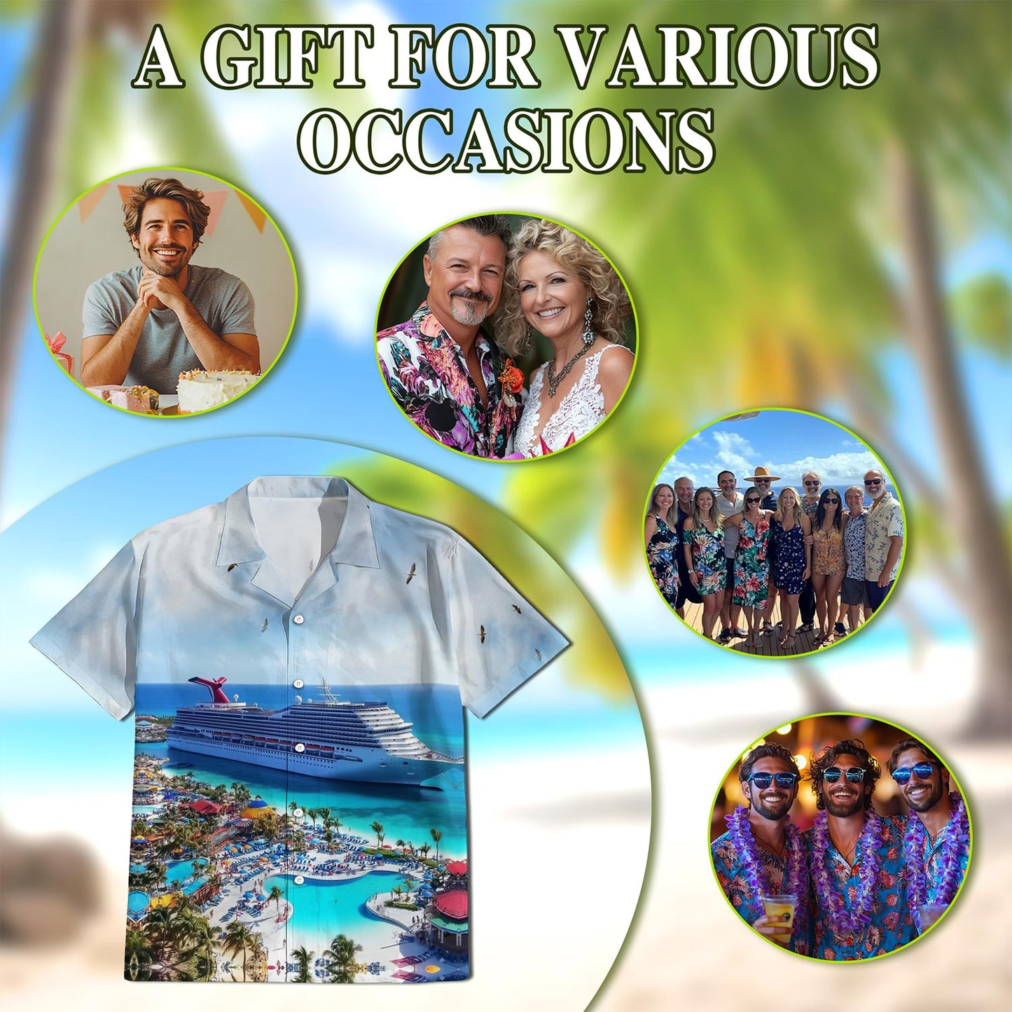 Cruise Ship Grand Turk Hawaiian Shirt for Men, Button Down Aloha Shirt - Azhawaiian